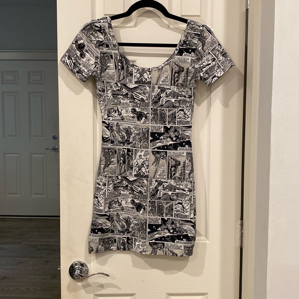 Spider-Man, Short-sleeve, Graphic T-Shirt Mini Dress by Marvel Comics, size M